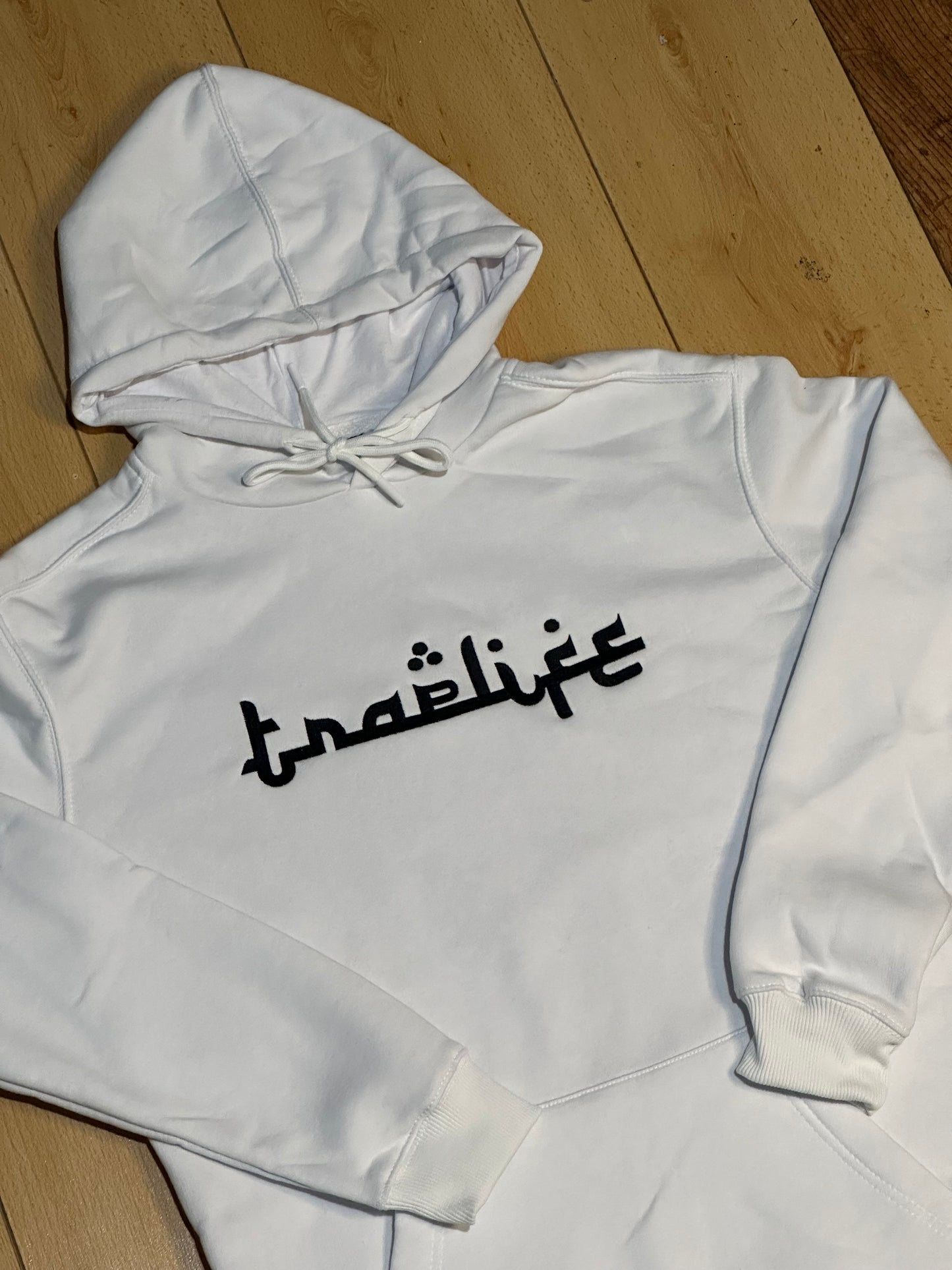 Traplife White Hoodie - Black Logo