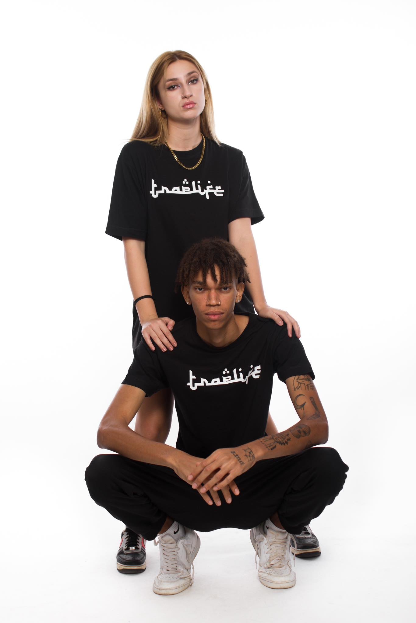 Traplife Black T-shirts - White Logo