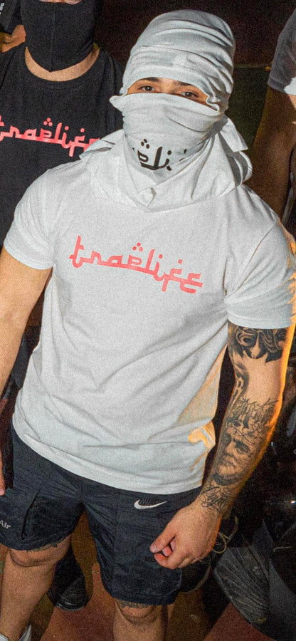 Traplife White T-shirts - Red Logo