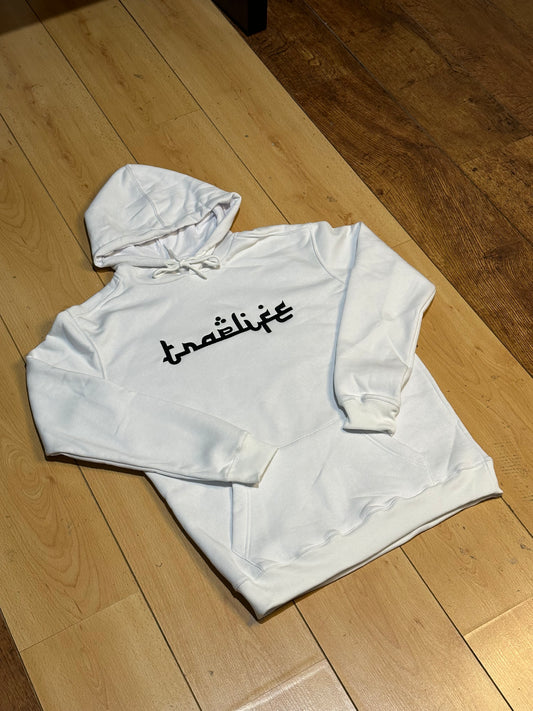 Traplife White Hoodie - Black Logo