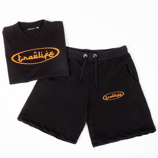 Traplife Summer Black Trackie Orange Logo
