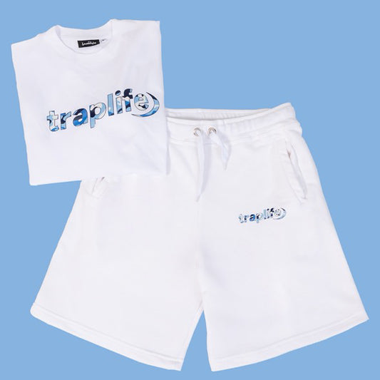 Traplife White Summer Trackie Camo Logo