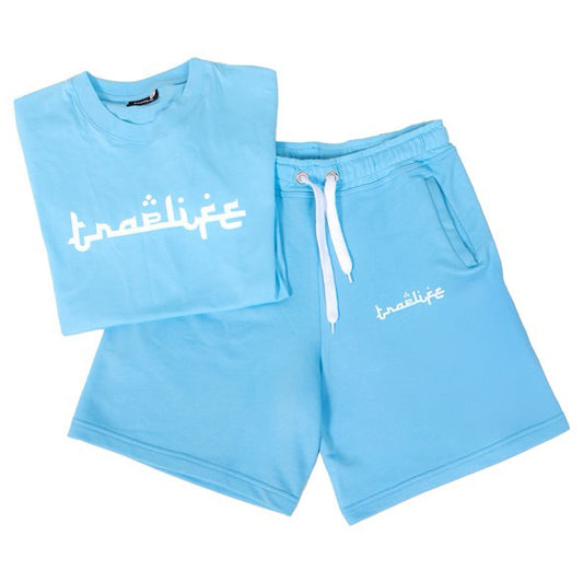 Traplife Babyblue Summer Trackie White Logo