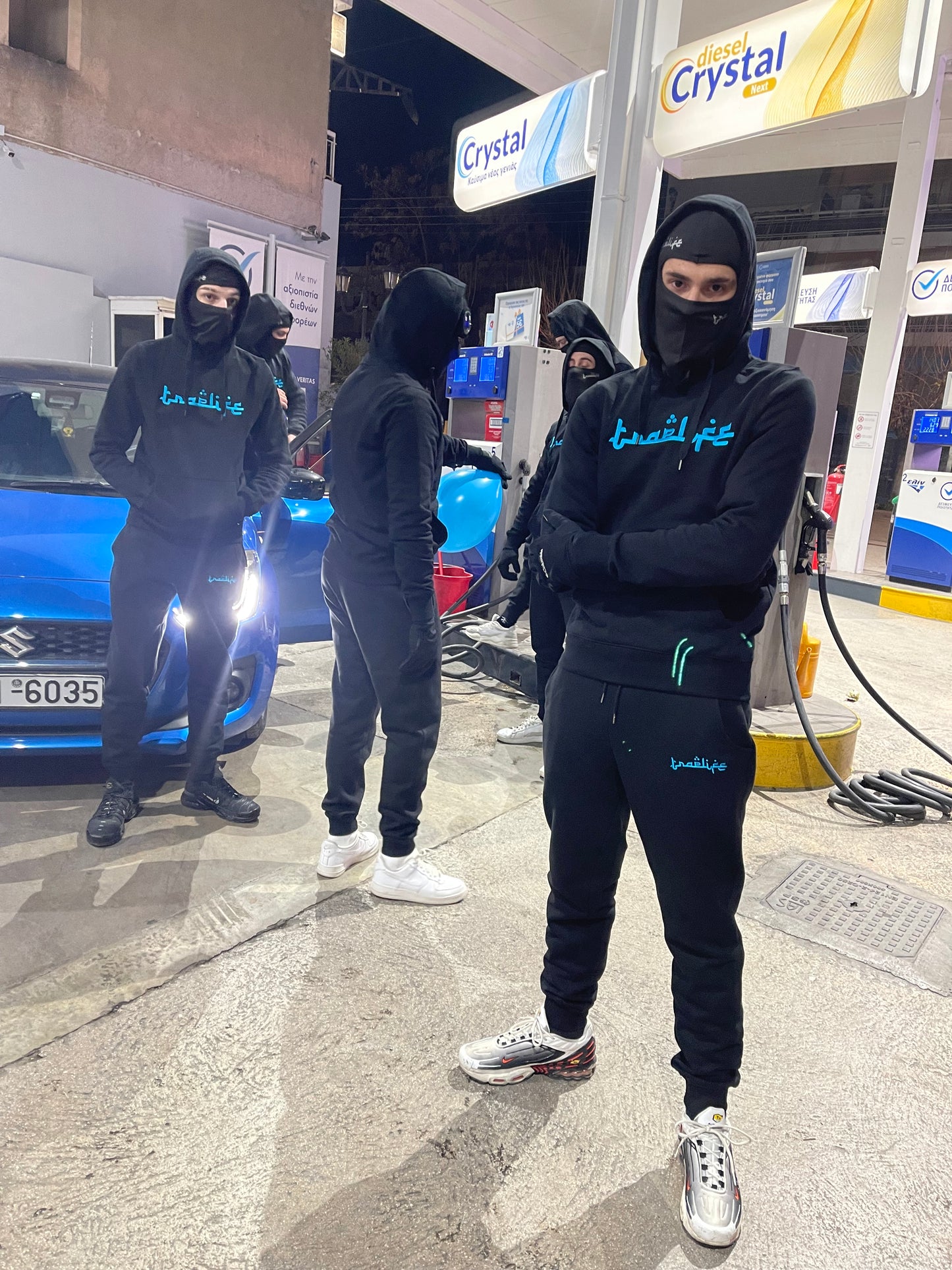 Traplife Black Set-Blue Ice Logo